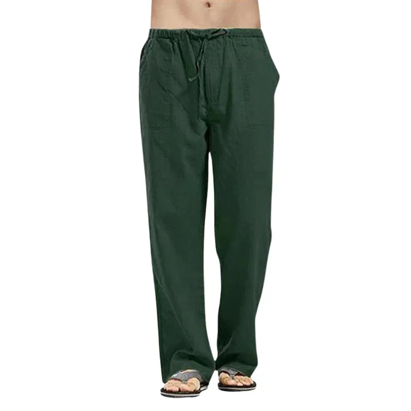 Men's Linen Pants Breathable Oversized Fit