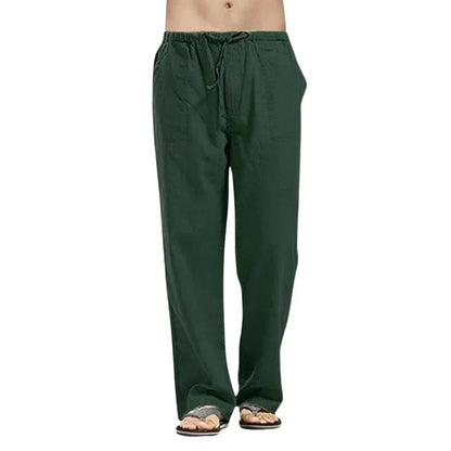 Men's Linen Pants Breathable Oversized Fit