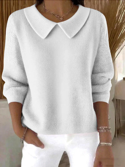 Women's Long Sleeve Sweater With Collar Detail