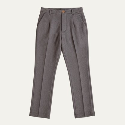 Men's Wool Herringbone Straight Leg Pants
