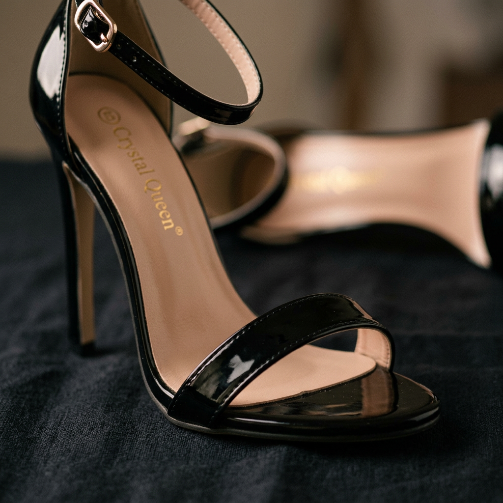 Women's High Heel Sandals Ankle Strap Black