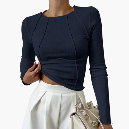 Women's Cropped Long Sleeve Ribbed
