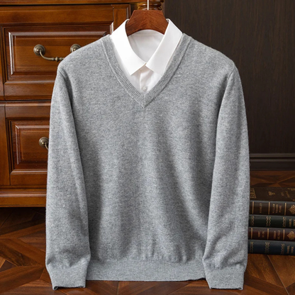 Men's Soft Knit V Neck Sweater Warm