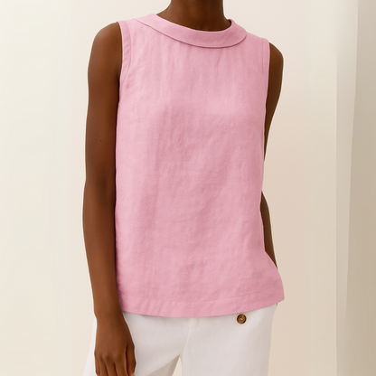 Women's Sleeveless Roll Collar