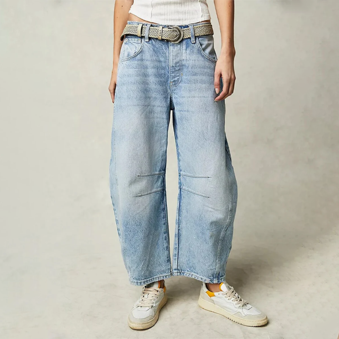 Women's High Waist Relaxed Fit Denim Jeans - Vonnera