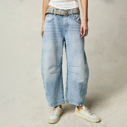 Women's High Waist Relaxed Fit Denim Jeans - Vonnera