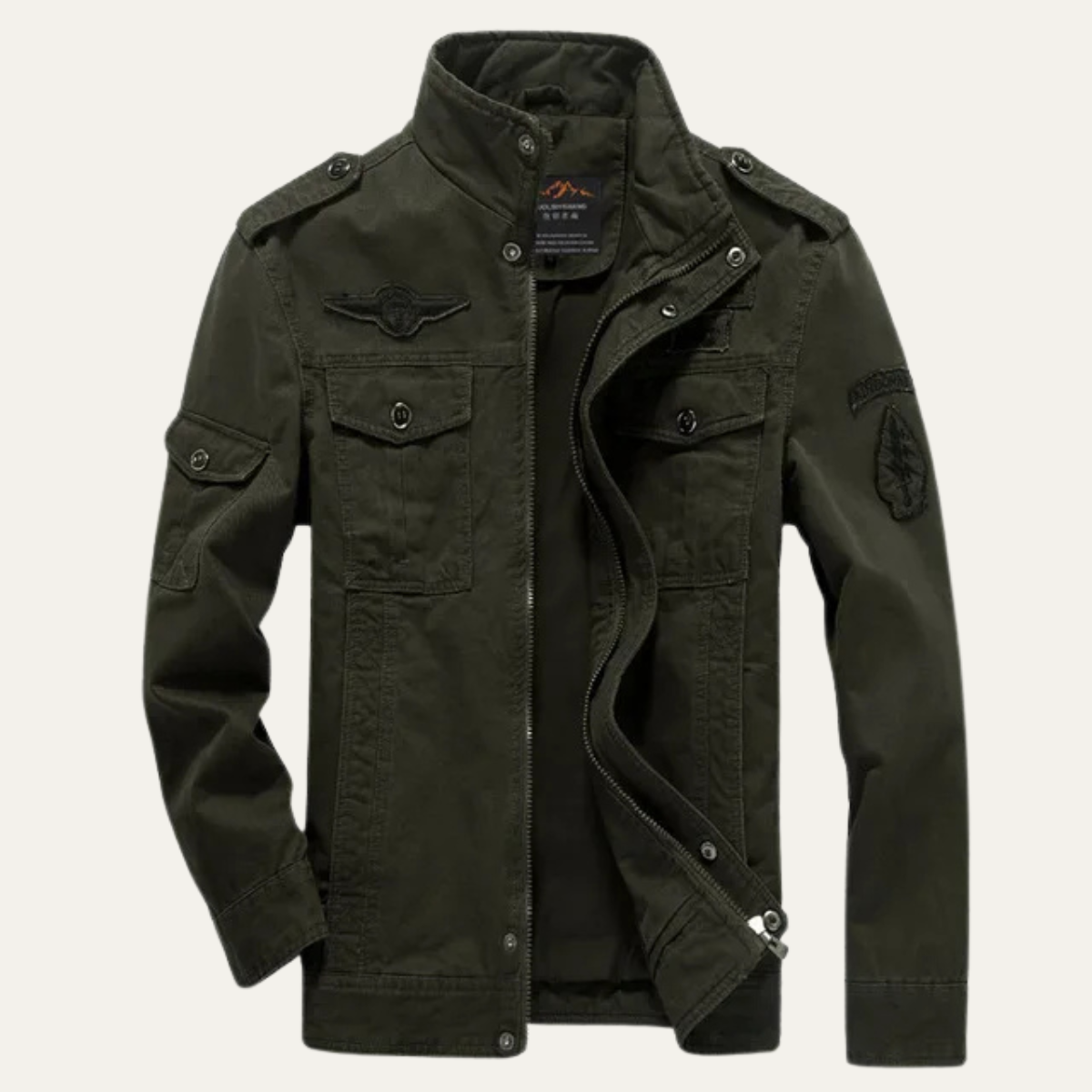 Men's Military Cargo Jacket Cotton Army Green - Vonnera