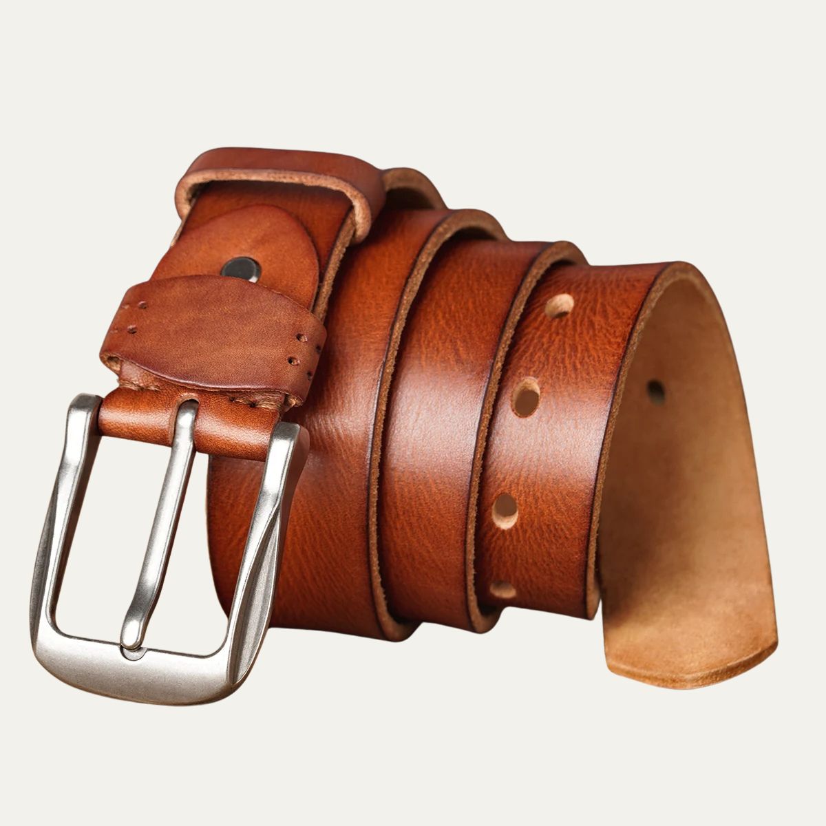 Men's Vintage Leather Belt Cowhide Classic Buckle