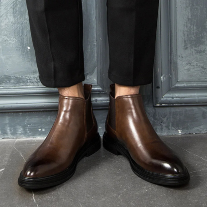 Men's Chelsea Leather Ankle Boots Black