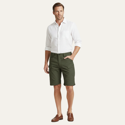 Men's Cargo Shorts Cotton Summer Beige