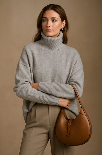 Women's Full-Length Sleeve Sweater Ribbed Cuffs