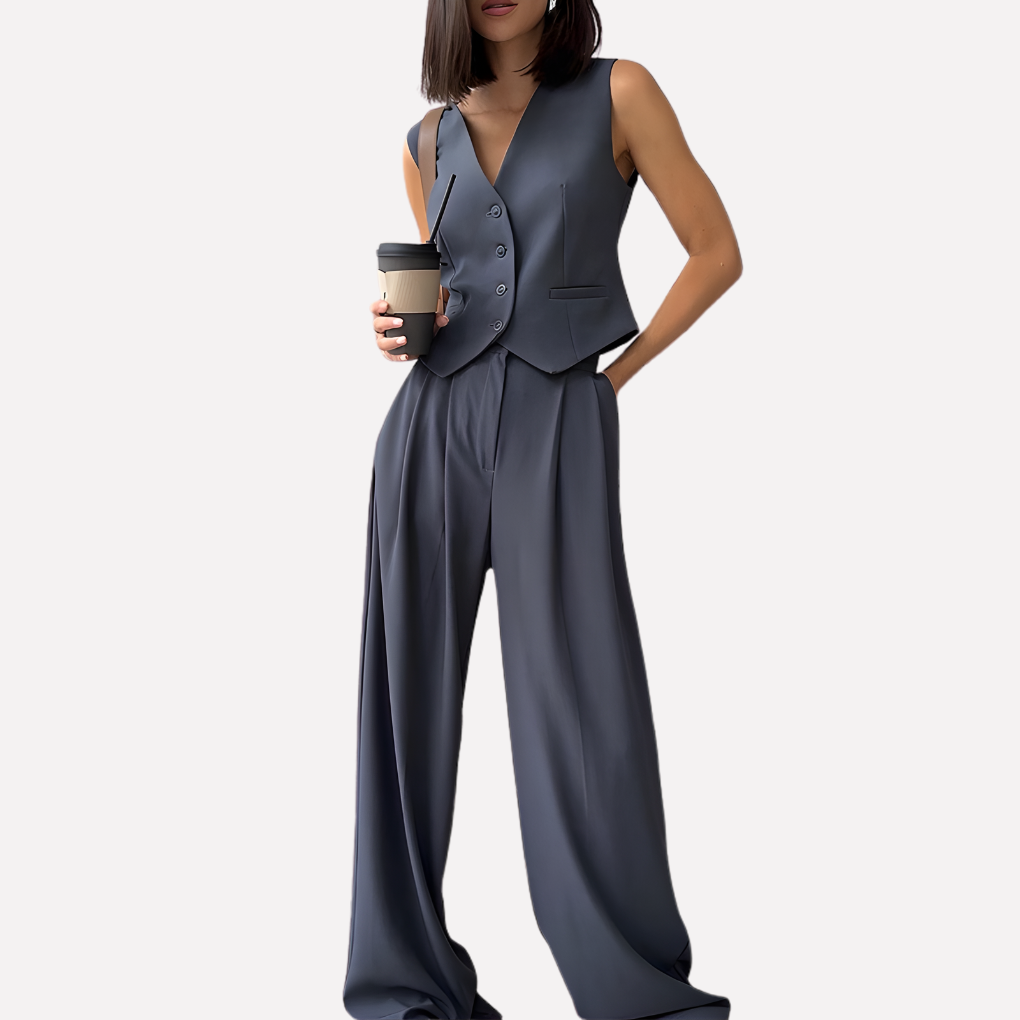 Women's Sleeveless Vest And Pants Set - Vonnera