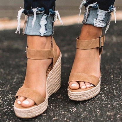 Women's T Strap Wedge Sandals