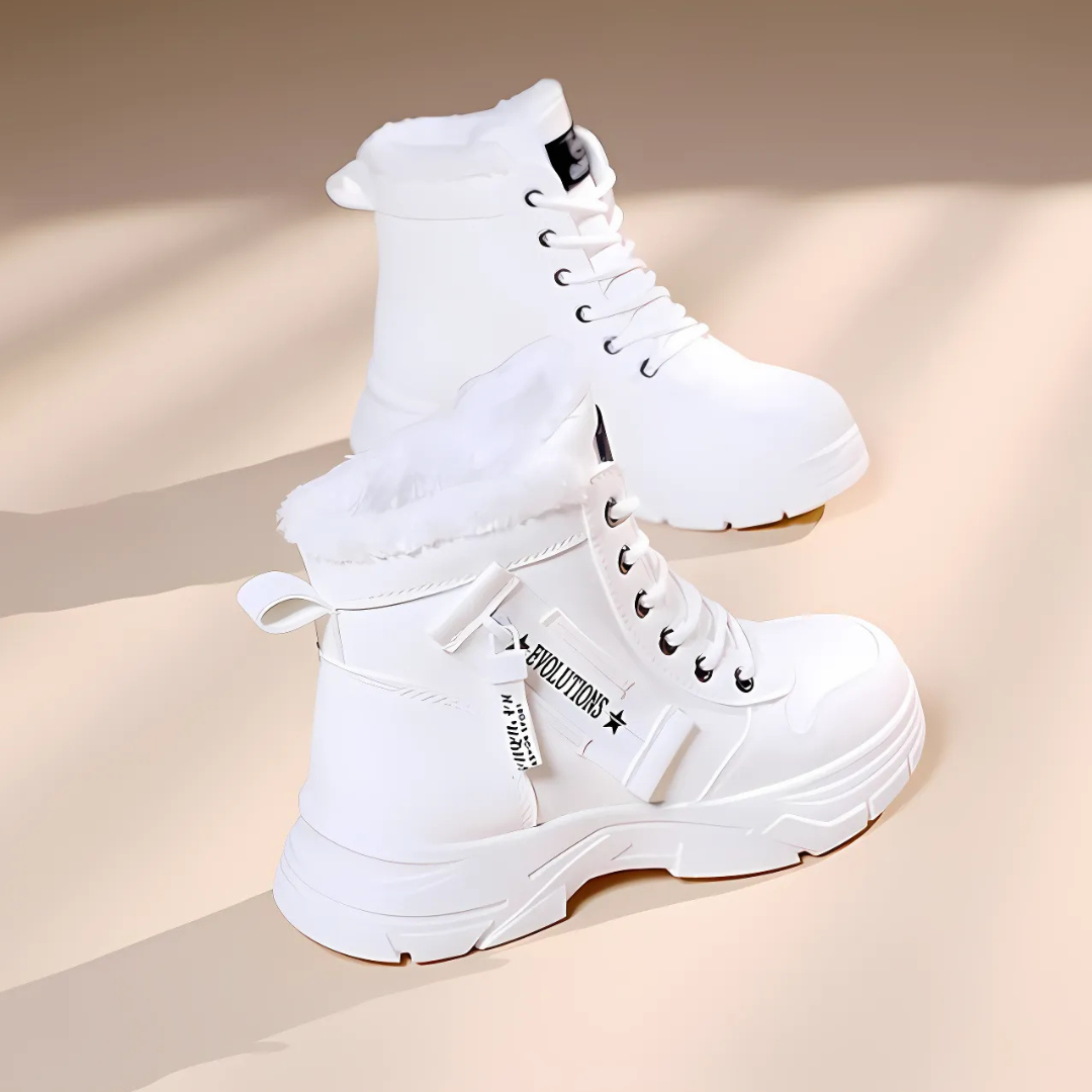 Women's High Ankle Lace Up Boots Lug Sole