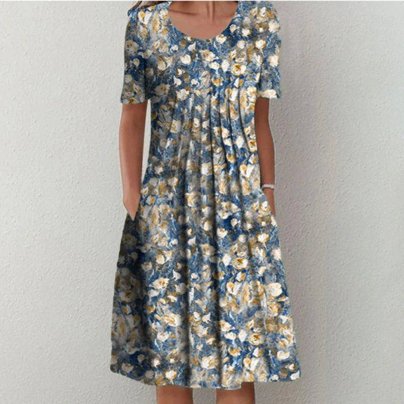 Women's Floral Pleated Dress