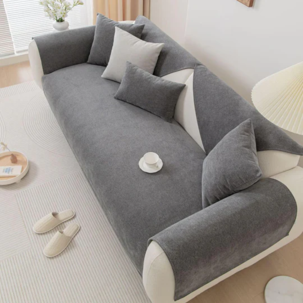 Linen Sectional Sofa Slipcover Beige