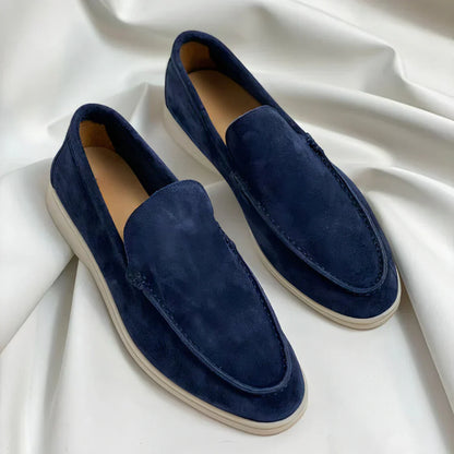 Men's Leather Loafers Comfortable Slip On Black