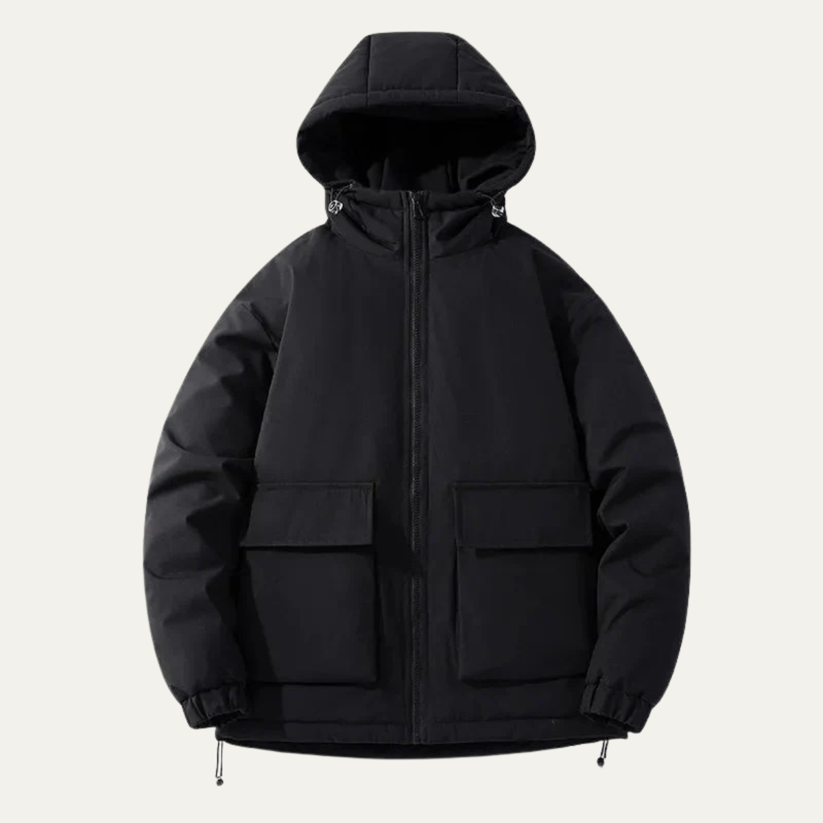 Men's Padded Puffer Jacket With Hood Warm Winter