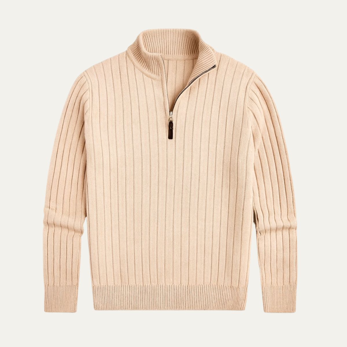 Men's Quarter Zip Sweater Old Money Color