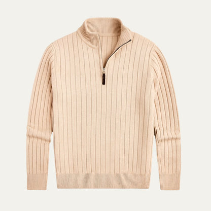 Men's Quarter Zip Sweater Old Money Color