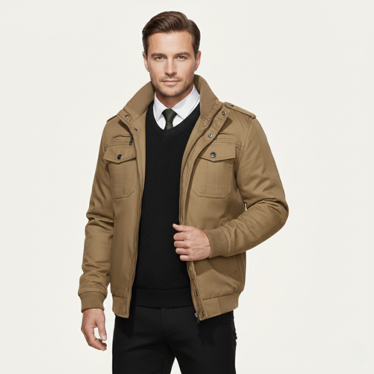 Macerata Men's Thermal Fleece Lined Military Jacket