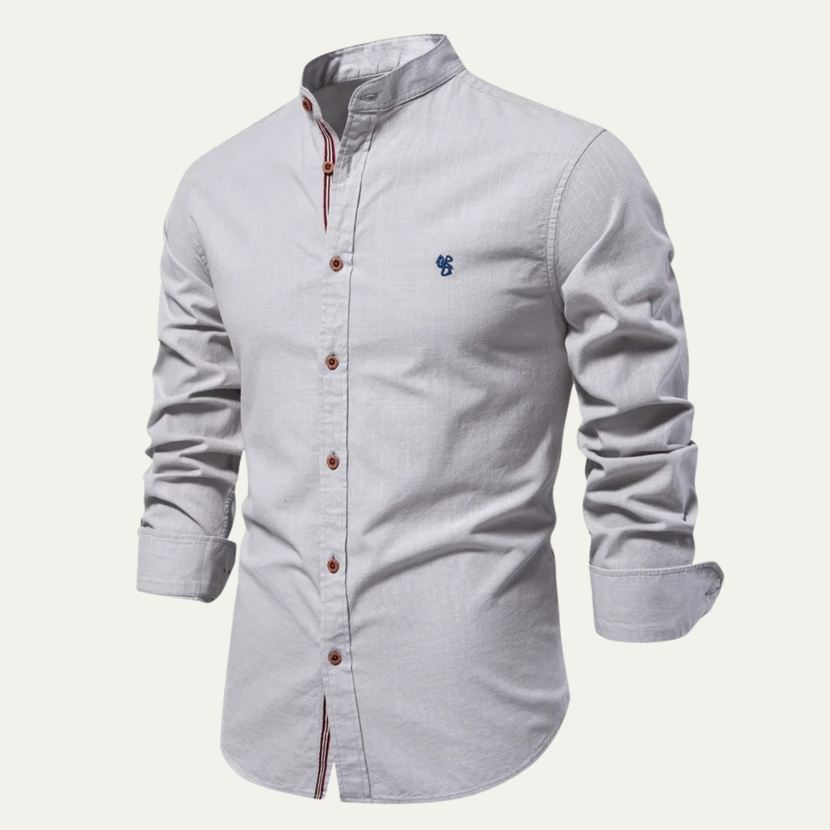 Men's Mandarin Collar Smart Casual Shirt