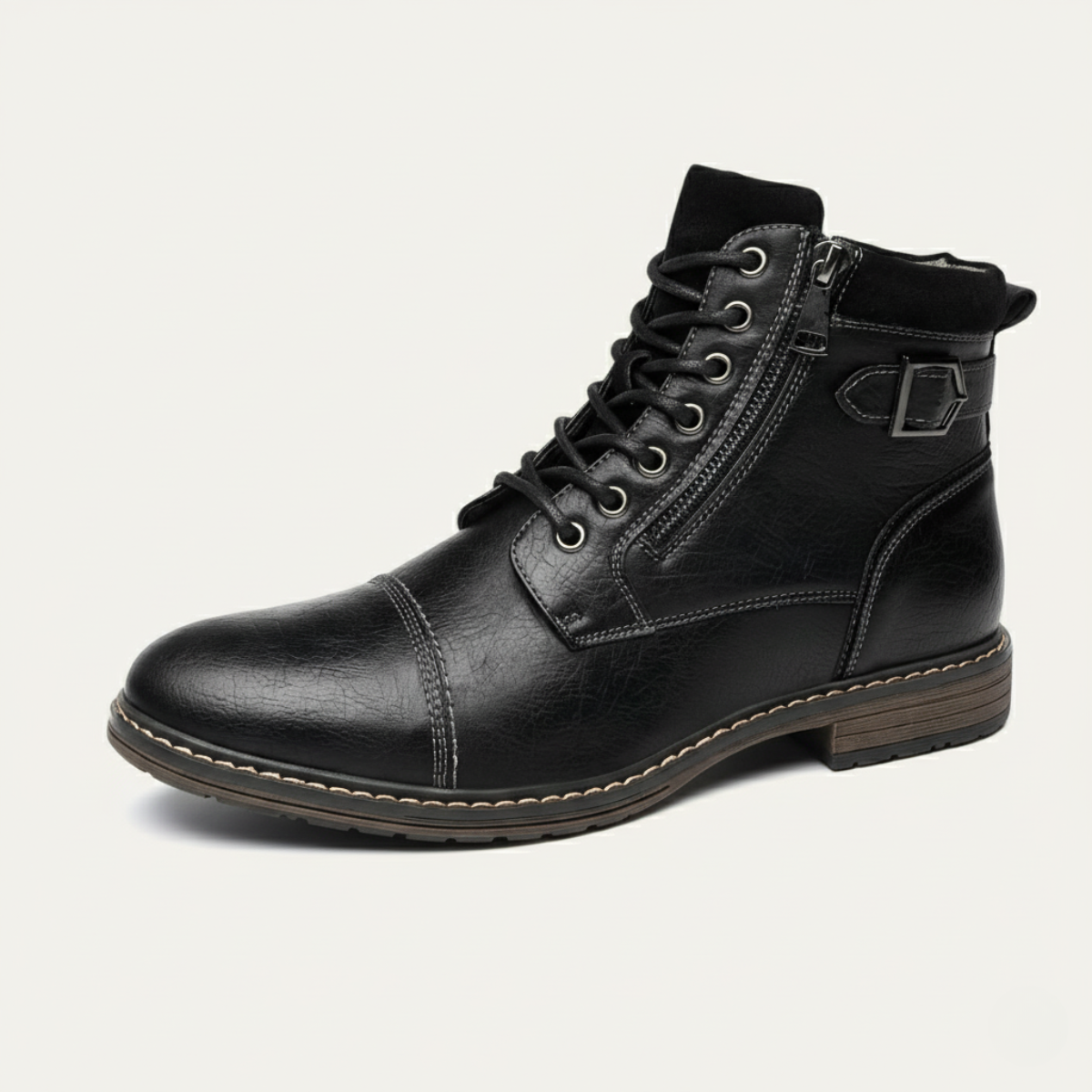 Men's Leather Ankle Boots Vintage Brown