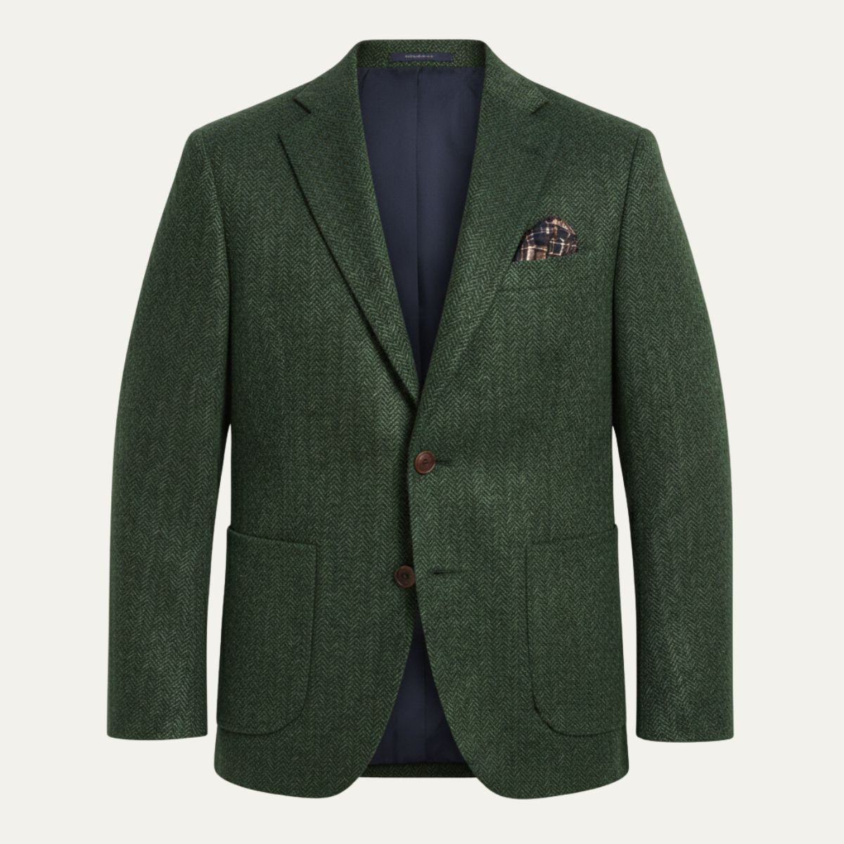 Men's Wool Tweed Blazer Jacket Herringbone Pattern