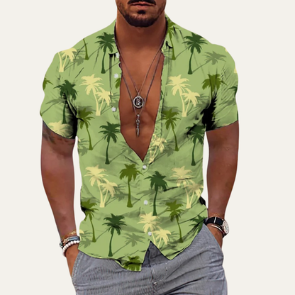 Men's Hawaiian Beach Shirt Soft Coconut Print