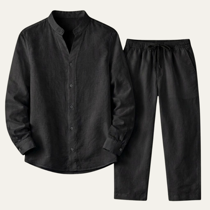Men's Cotton Linen Casual Shirt And Pants Set