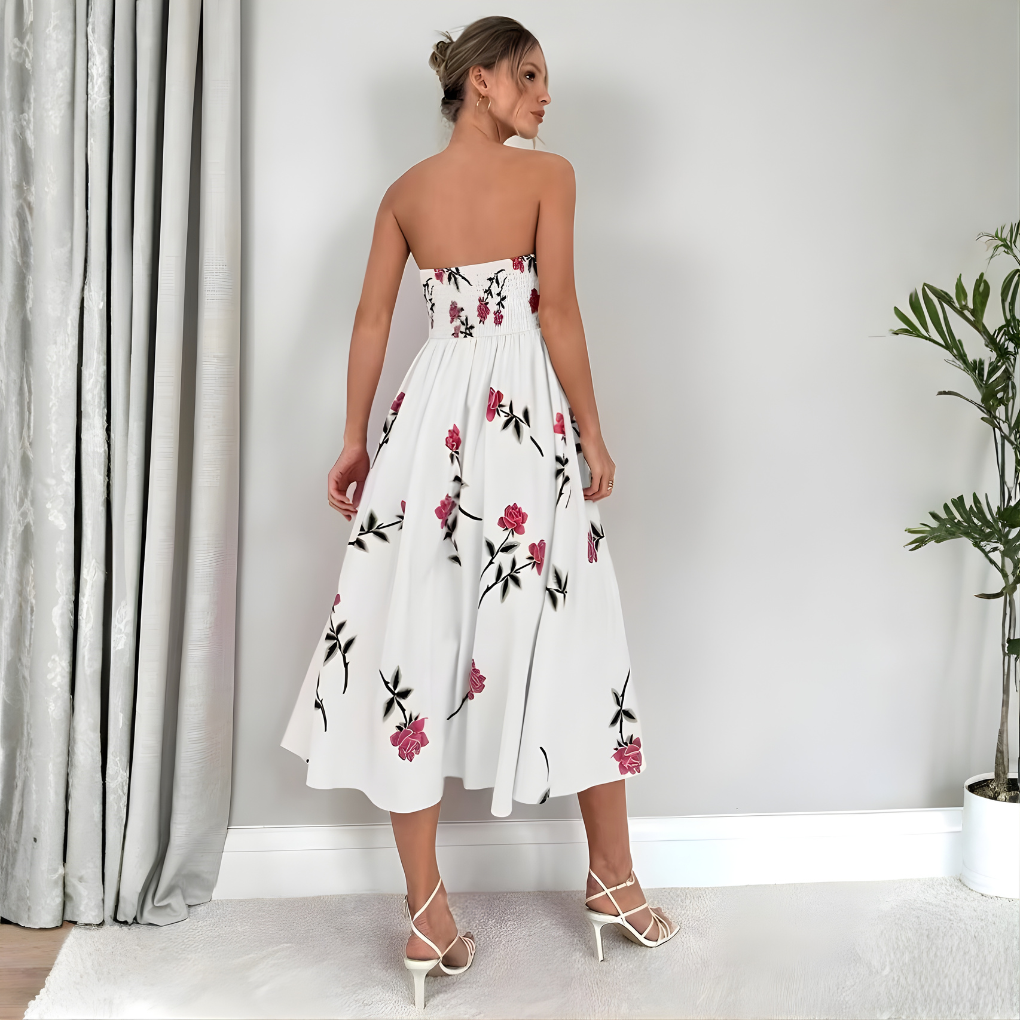 Women's Sleeveless Floral A-Line Dress
