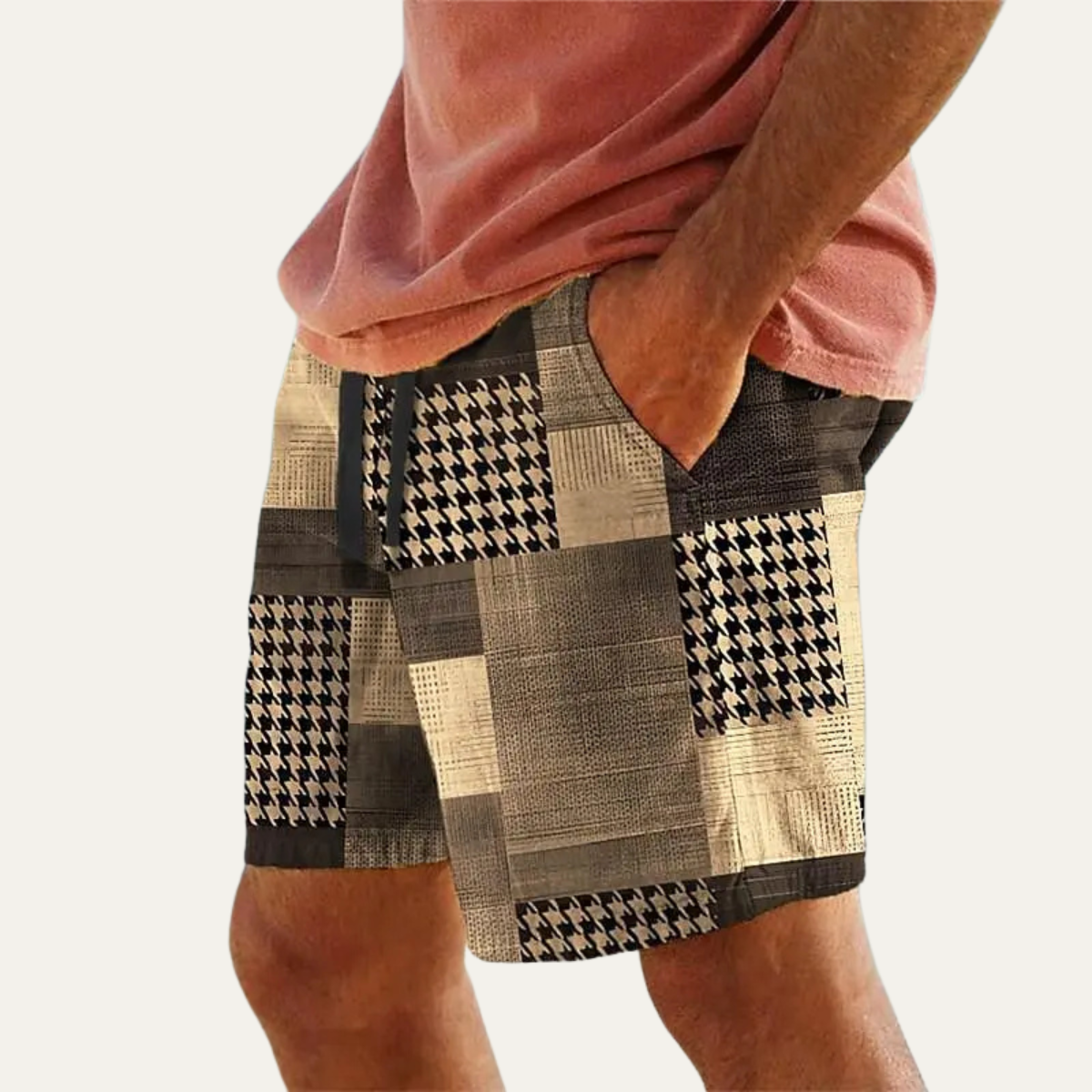Men's Drawstring Shorts Colorful Cotton Casual Summer