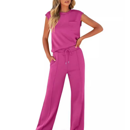 Women's Sleeveless Lounge Set Drawstring