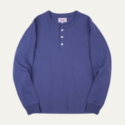 Men's Cotton Henley Shirt Classic Casual