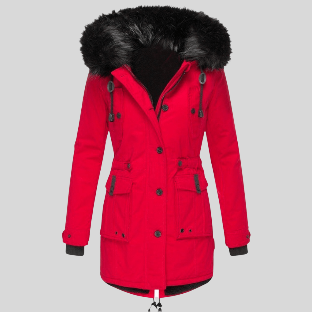 Women's Winter Hooded Parka Coat With Pockets