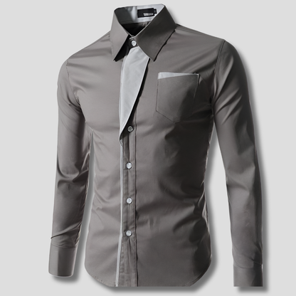 Men's Classic Cotton Long-Sleeve Dress Shirt - Vonnera