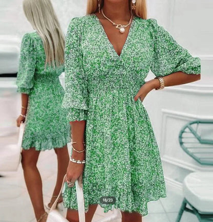Women's Floral Mini Dress Boho Style