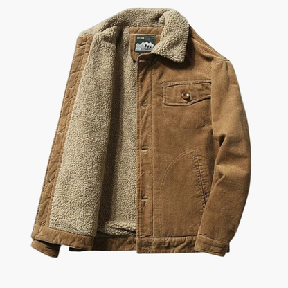 Men's Sherpa Lined Corduroy Jacket Button Front
