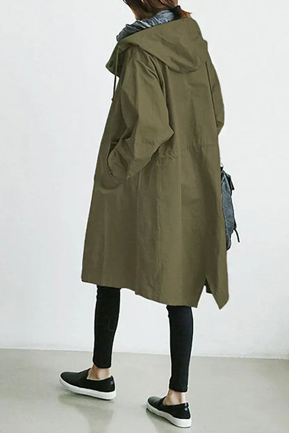 Women's Waterproof Raincoat With Hood Long Warm