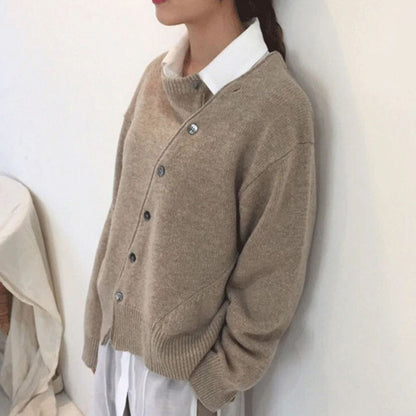 Women's Asymmetrical Cardigan Button Front