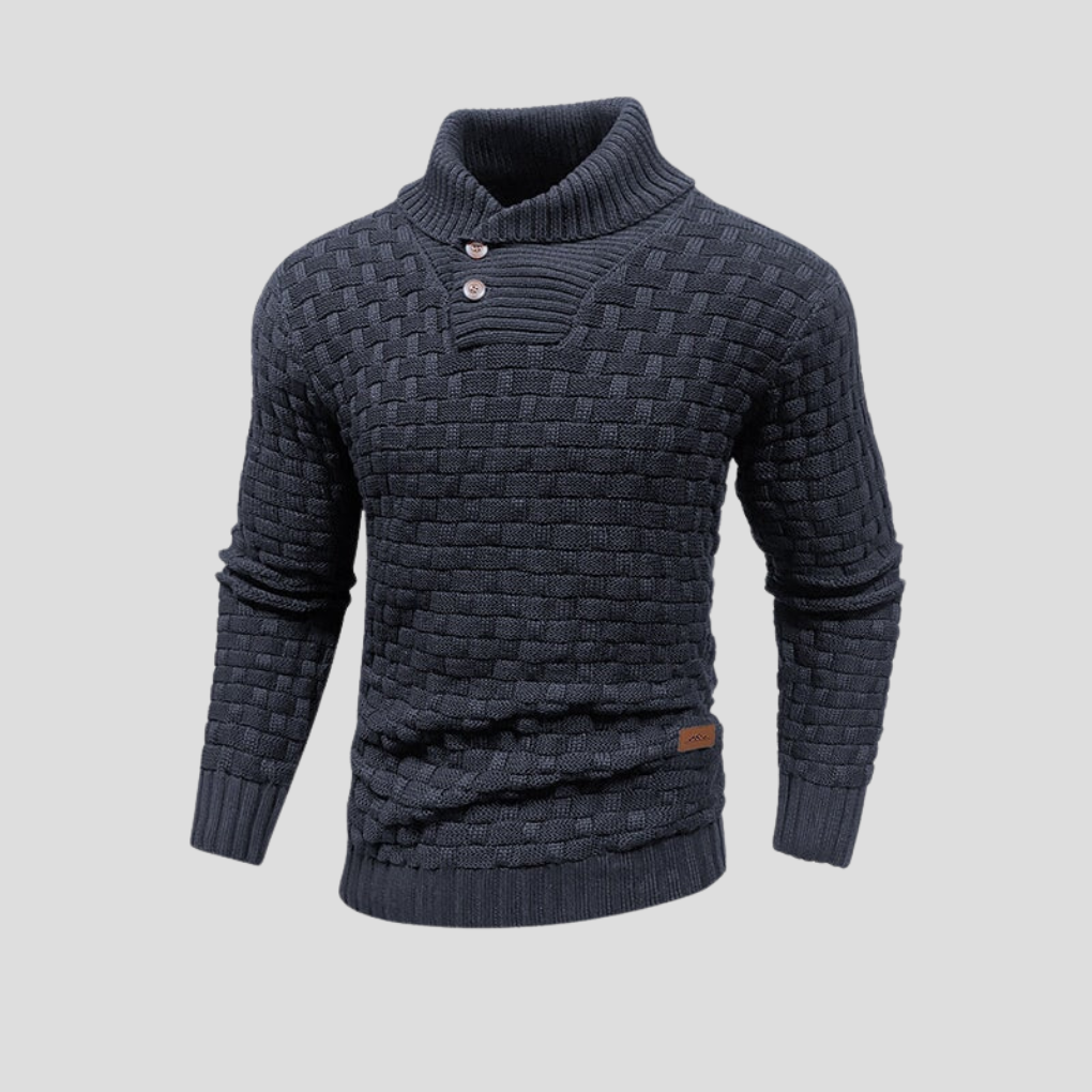 Men's Button Up Half Collar Sweater