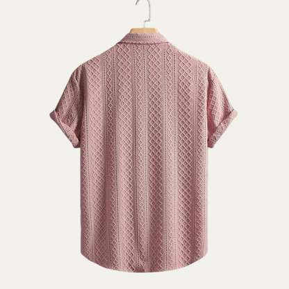 Men's Textured Button Up Shirt