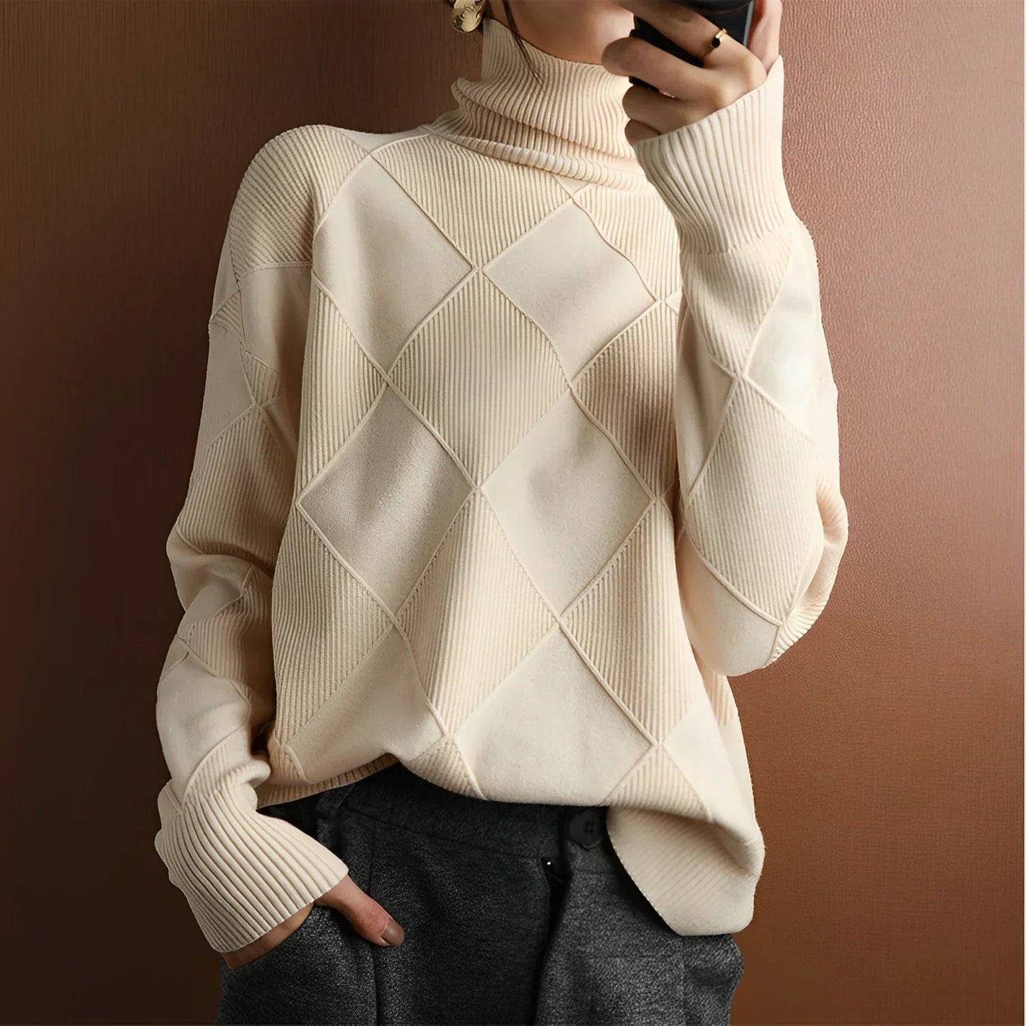 Women's Cashmere Round Neck Jersey - Vonnera
