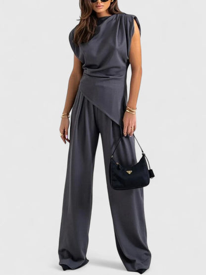 Women's Wide Leg Pants Two-Piece Set