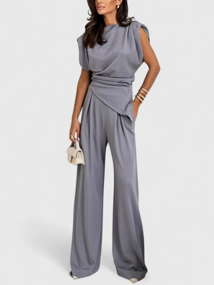 Women's Wide Leg Pants Two-Piece Set