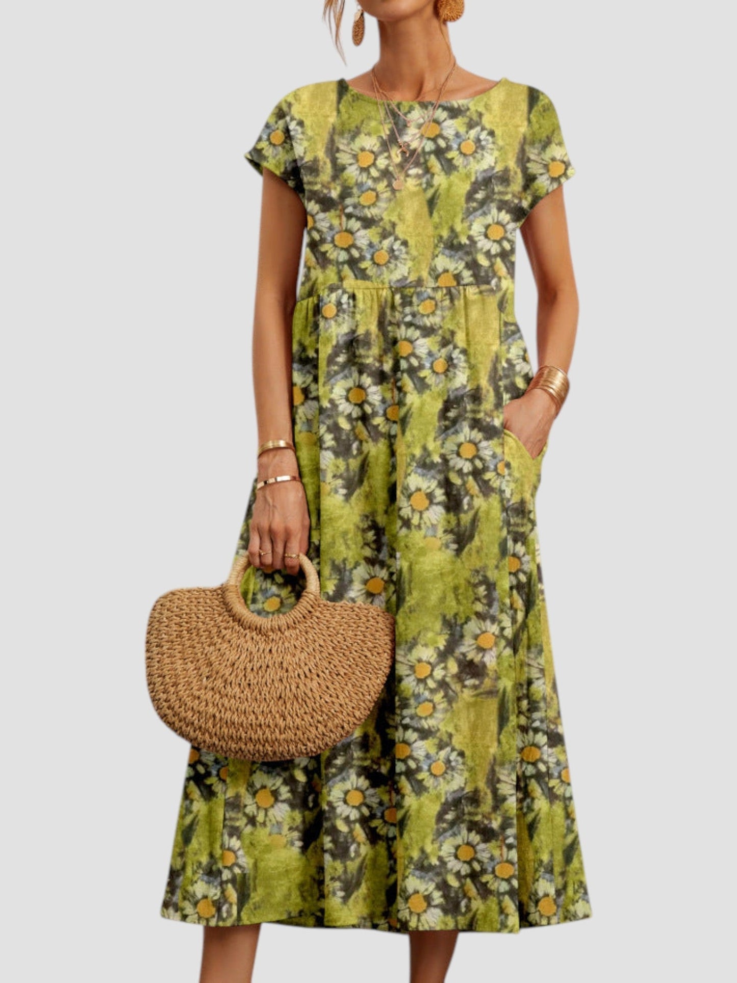 Women's Midi Dress Geometric Print