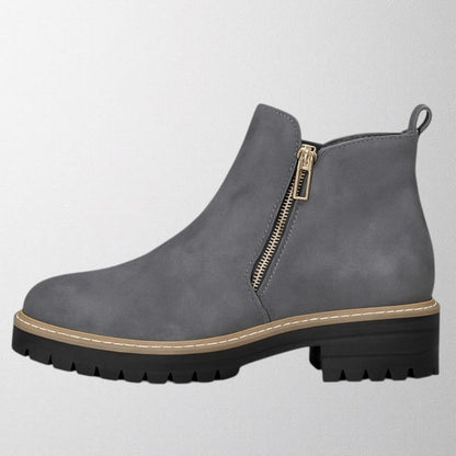 Women's Round Toe Side Zip Shoes