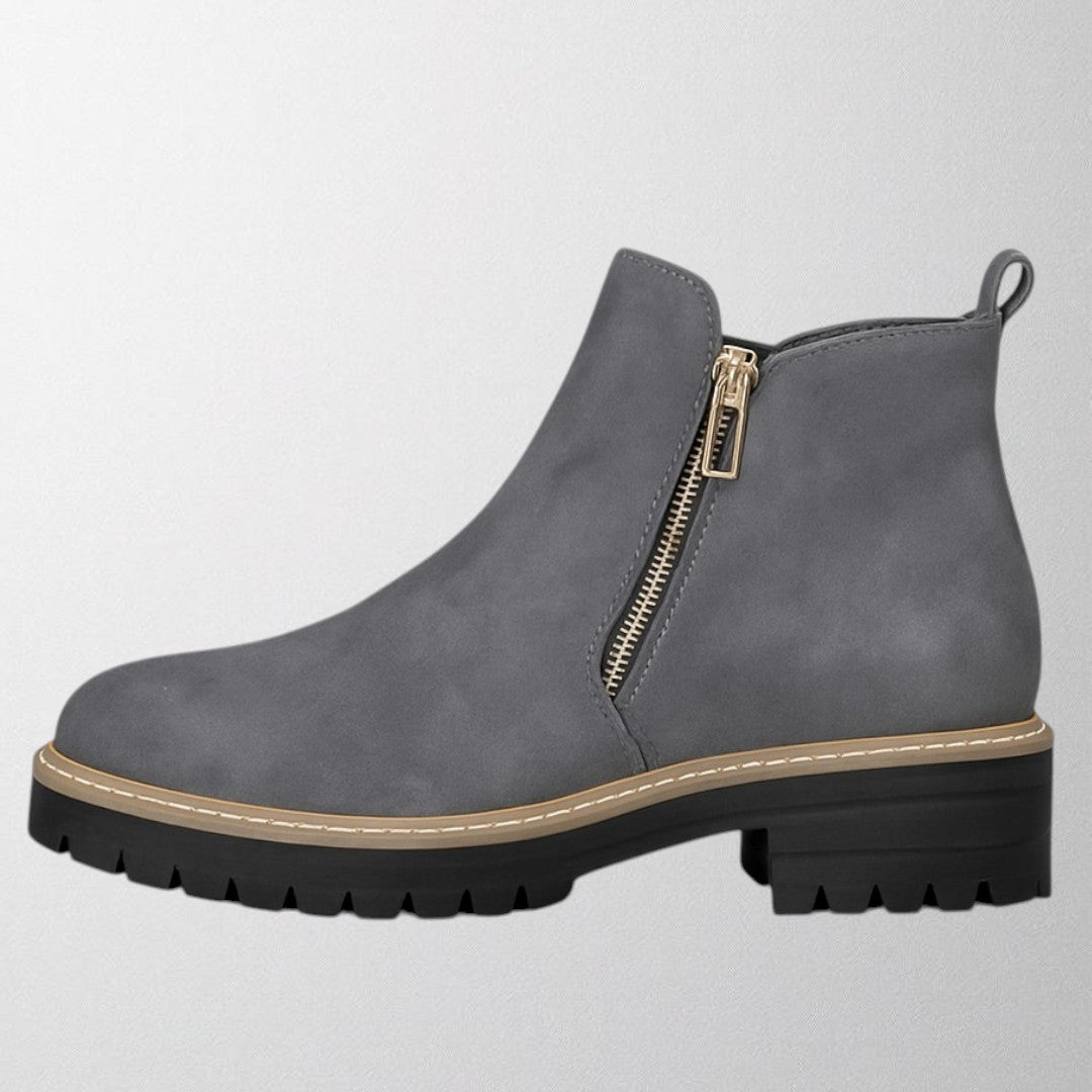 Women's Boots Side Zipper Rounded Toe