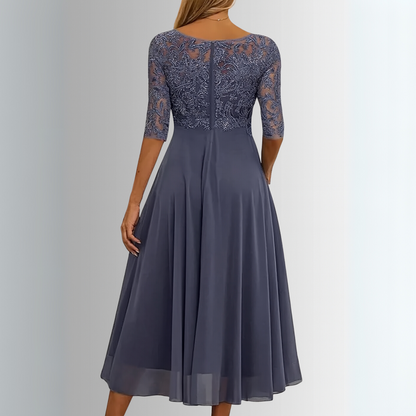 Women's Lace Midi Dress Flowy Skirt