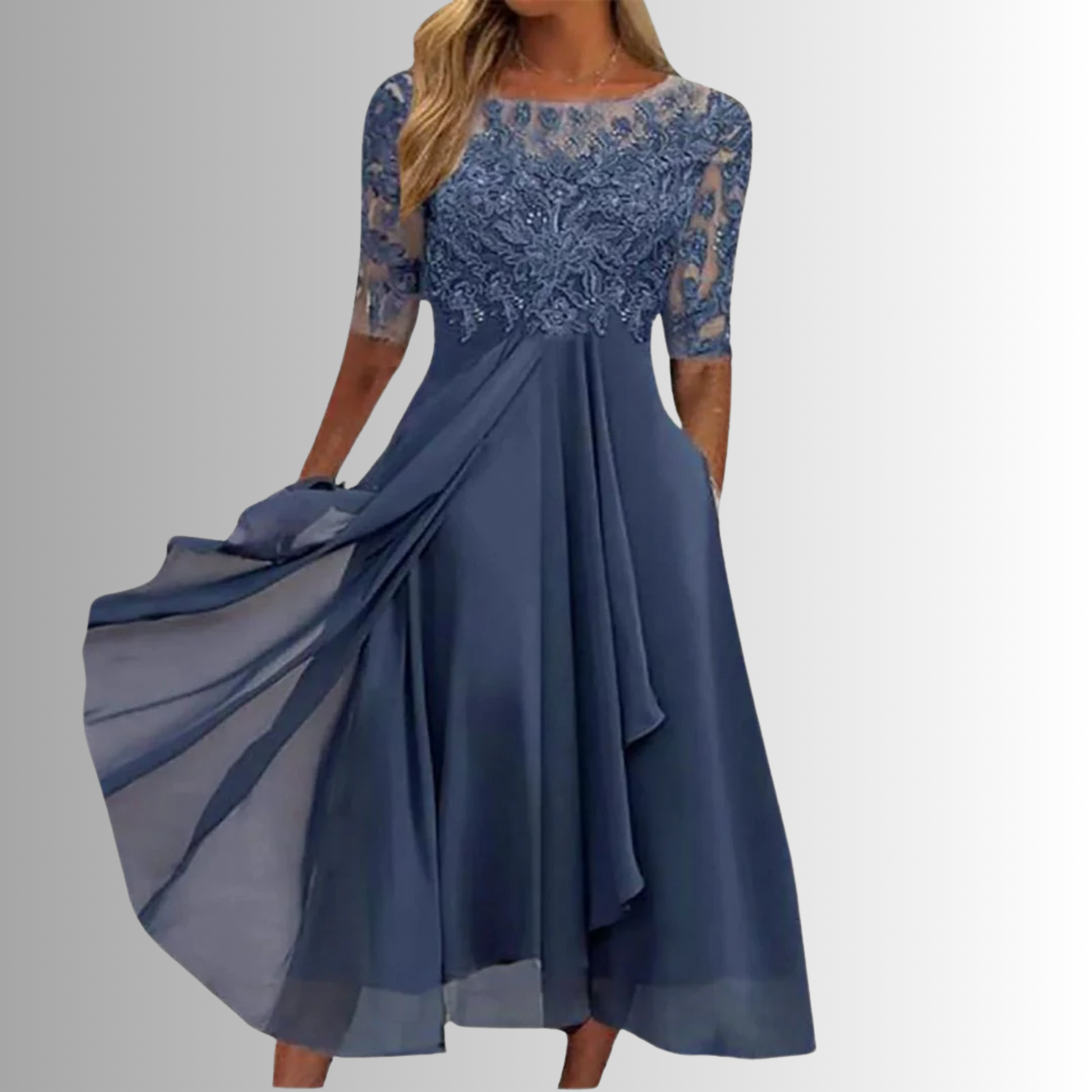 Women's Lace Midi Dress Flowy Skirt - Vonnera
